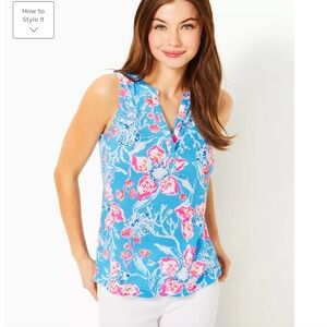 NWT Lilly Pulitzer Dev Top Multi Bahamian Rhapsody sz M Retail $58